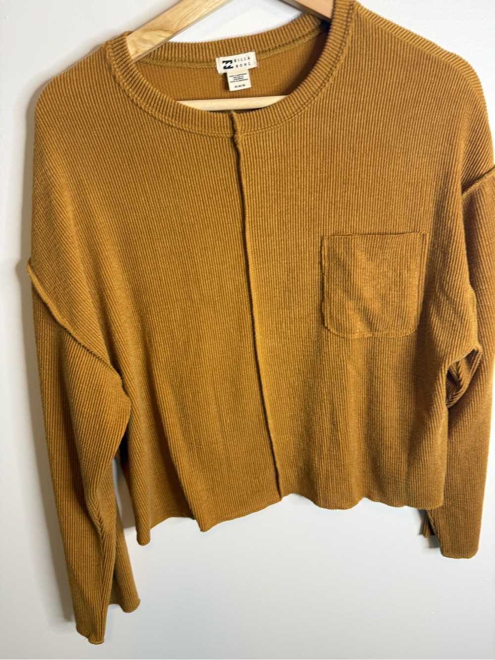 Billabong Waffle Crewneck Sweater in Mustard size medium - Picture 4 of 9